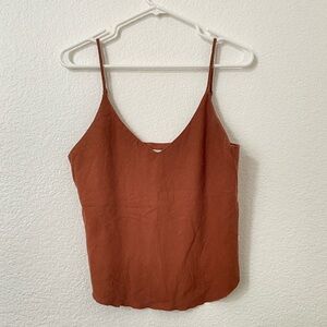 OZMA Silk Noil Rust Camisole Tank Top